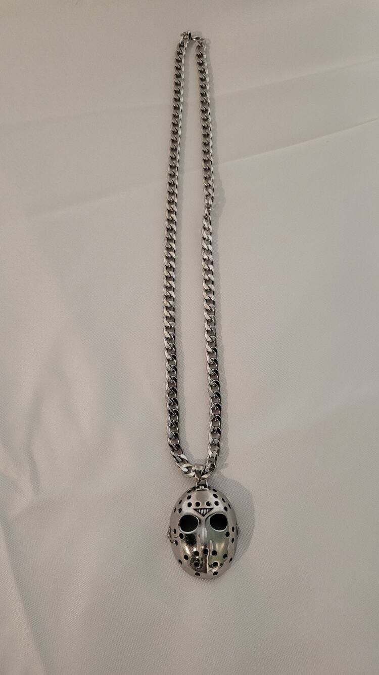 24" Stainless Steel Jason Voorhees Hockey Mask Pendant Necklace Friday the 13th